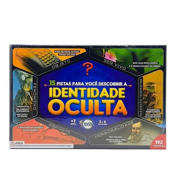 Jogo de Tabuleiro Identidade Oculta - Tóia